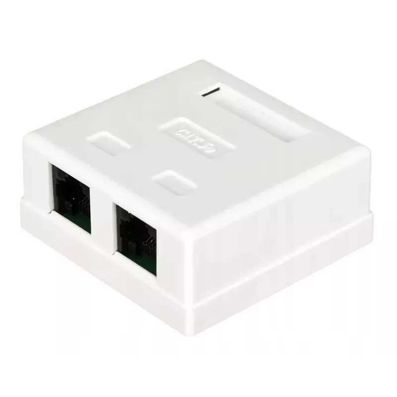 Kaapeliliitin Alantec GN002 2×RJ45 naaras–naaras valkoinen suora muovi