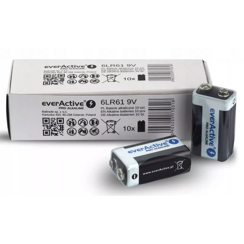 Alkaliparisto EverActive Pro Alkaline 6LR61 9V