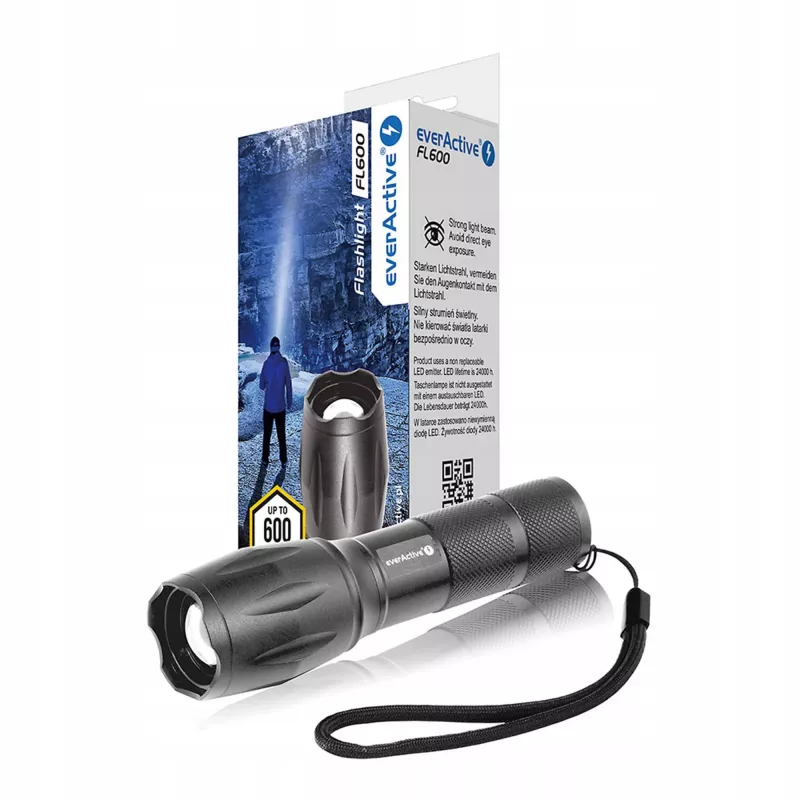 everActive FL600 LED-taskulamppu, 600 lm, CREE XM-L2, 18650 / 3x AAA