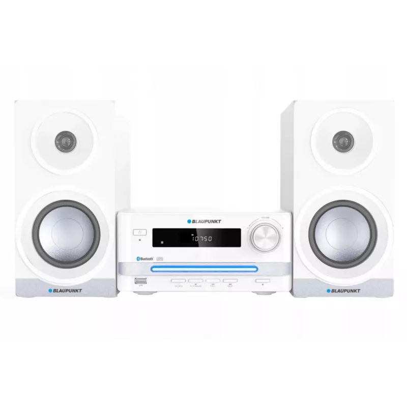 Kotiaudiomikrojärjestelmä BLAUPUNKT MS16BT 15 W, CD/USB/MP3, Bluetooth, FM RDS, valkoinen