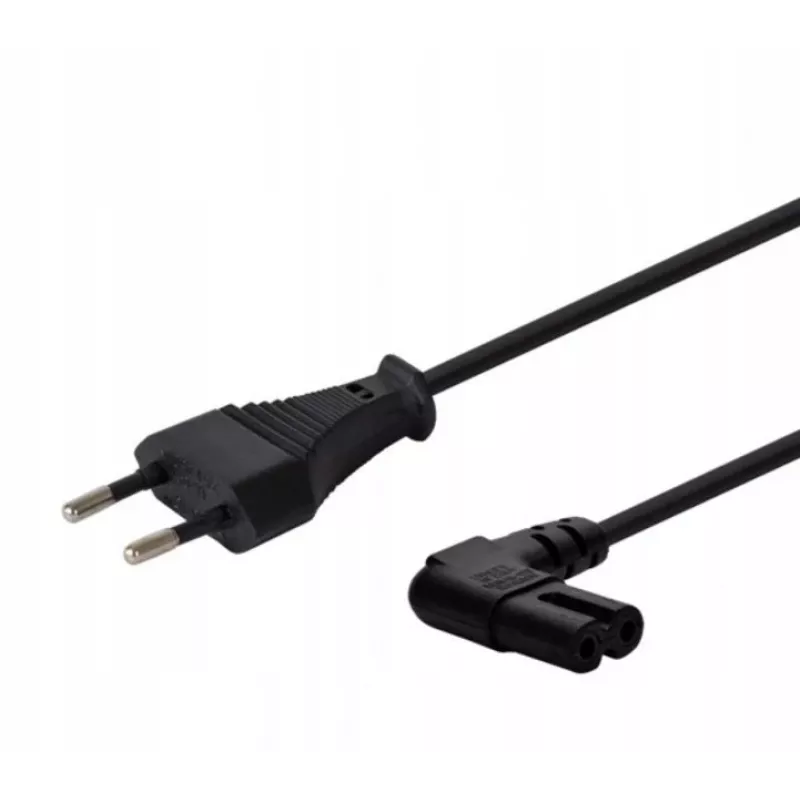 Virtakaapeli SAVIO CL-144, 3 m, kulmikas 2-napainen IEC tyyppi E -pistokkeeseen, musta