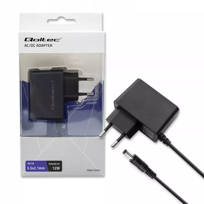 Virtalähde QOLTEC 52405 6V 2A 12W kannettavien laitteiden virtalähde