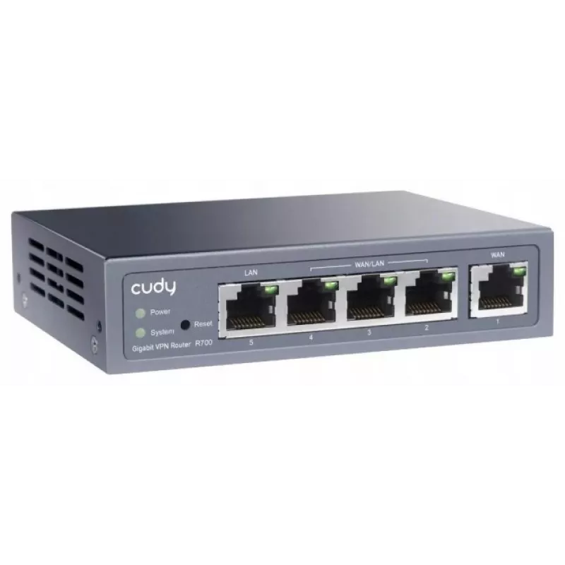 Cudy Gigabit Multi-WAN VPN -reititin langallinen reititin Fast Ethernet, Gigabit Ethernet harmaa