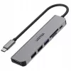 USB-C-keskitin Unitek 7in1 alumiini PD 100W 5 Gbps — moniporttinen sovitin Power Delivery -tuella