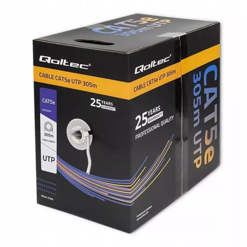 Qoltec verkkokaapeli UTP CAT5E, 305m