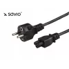 Virtakaapeli SAVIO CL-67 1,2 m H03VV-F 3×0,75 mm² IEC C CEE7/7 musta