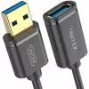 Unitek Y-C4030GBK USB 3.1 Gen 1 -jatkokaapeli, A-tyypin uros – naaras, 3 m, musta