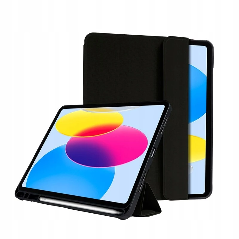 Crong FlexFolio CRG-FXF-IPD109-BLK kansikotelo iPad 10.9 (2022) / iPad 11 (2025) -tabletille, 27,7 cm (10,9 tuumaa), Apple Pencil -pidike, musta