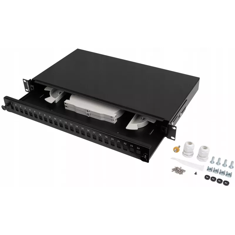 Kuitu-patch-paneeli rack 1U 24x SC/LC 19