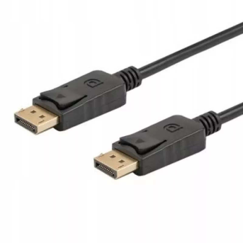 DisplayPort-kaapeli SAVIO CL-136, DisplayPort pistoke–pistoke, 2 m, DP 1.2, kullatut koskettimet, musta