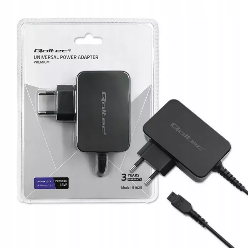 Qoltec 51025 virtalähde/jännitemuunnin sisäkäyttöön musta