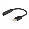 Kaapelisovitin SAVIO AK-35/B USB Type-C (3.1) pistoke 3,5 mm liitäntään, musta