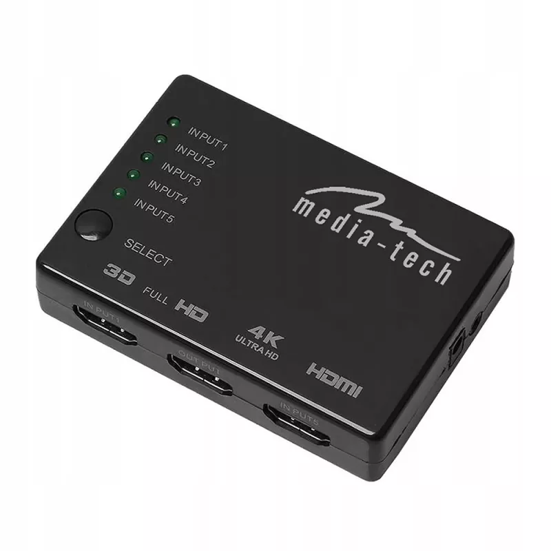 Media-Tech MT5207 5x HDMI-kytkin, 4K