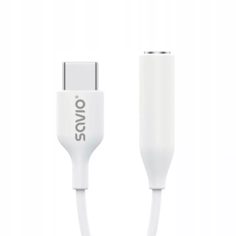 USB Type 3.1 C (M) – 3,5 mm Jack (F) audioadapteri valkoinen SAVIO AK-52