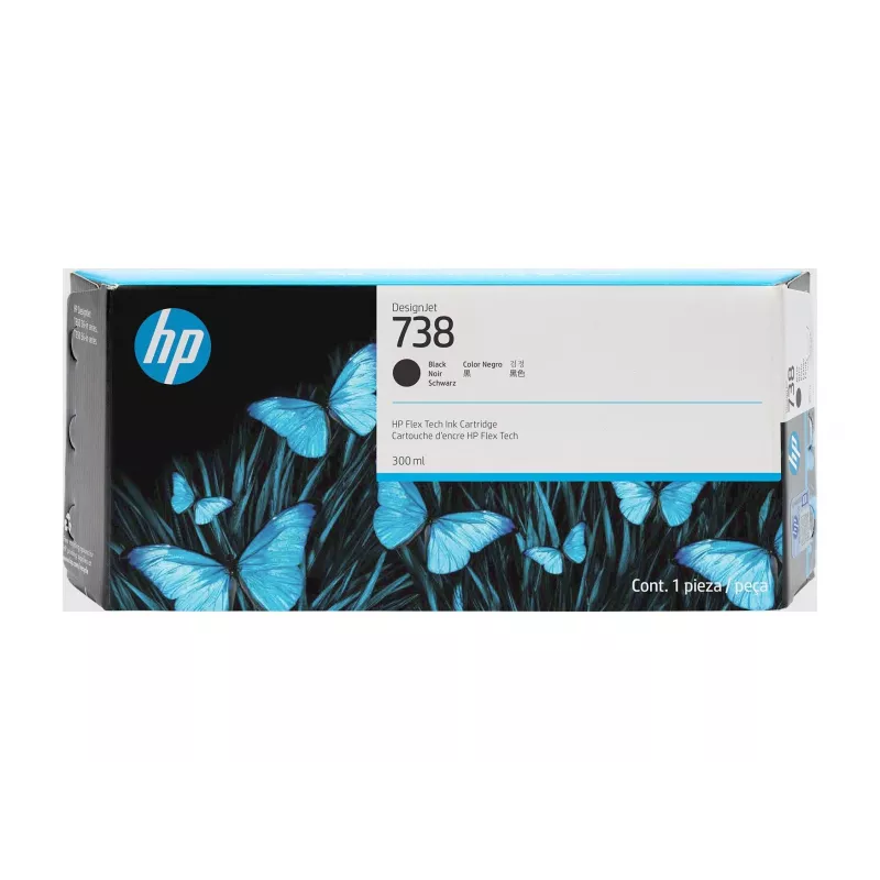 HP 738 300 ml musta DesignJet mustepatruuna