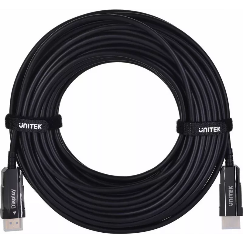 Unitek C11072BK-20M HDMI 2.0 AOC-valokuitukaapeli 20 m, 4K 60 Hz, musta