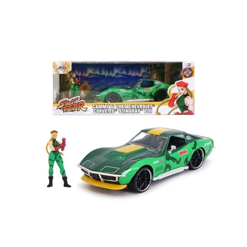 Auto Jada Toys Street Fighter 1969 Chevrolet 1:24 metalli vihreä