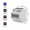 Kolmivaiheinen elektroninen energiamittari QOLTEC 50900 400V LCD 4P