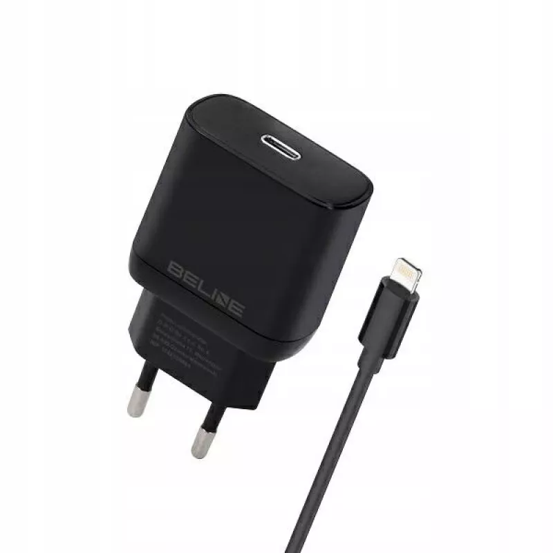 Laturi 30W USB-C - Lightning Beline Beli02174 mustalla kaapelilla