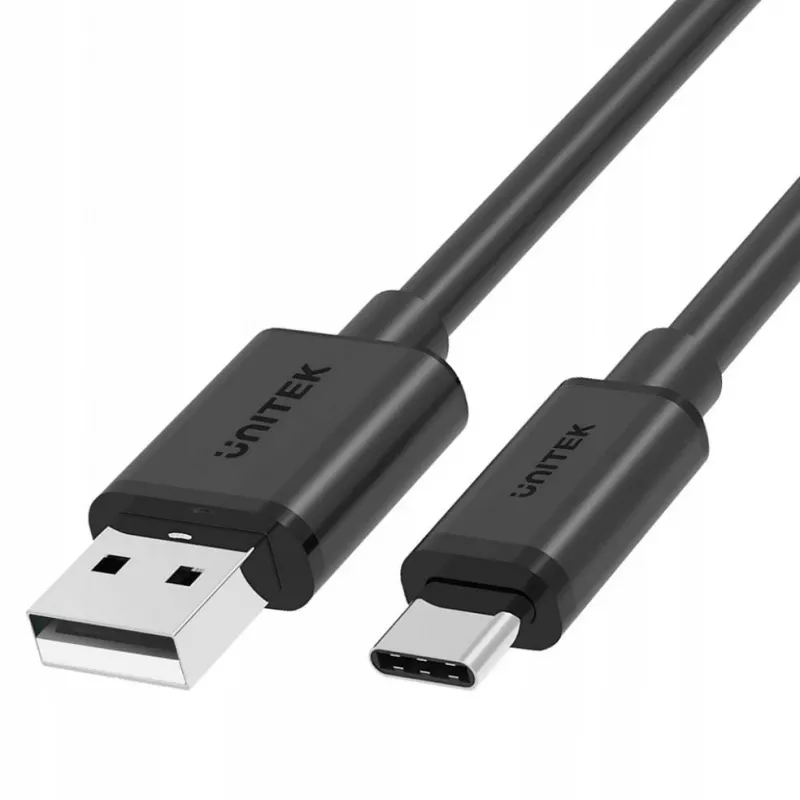 USB-A–USB-C-kaapeli Unitek C14068BK, 2 m, USB 2.0, musta, pistoke-pistoke