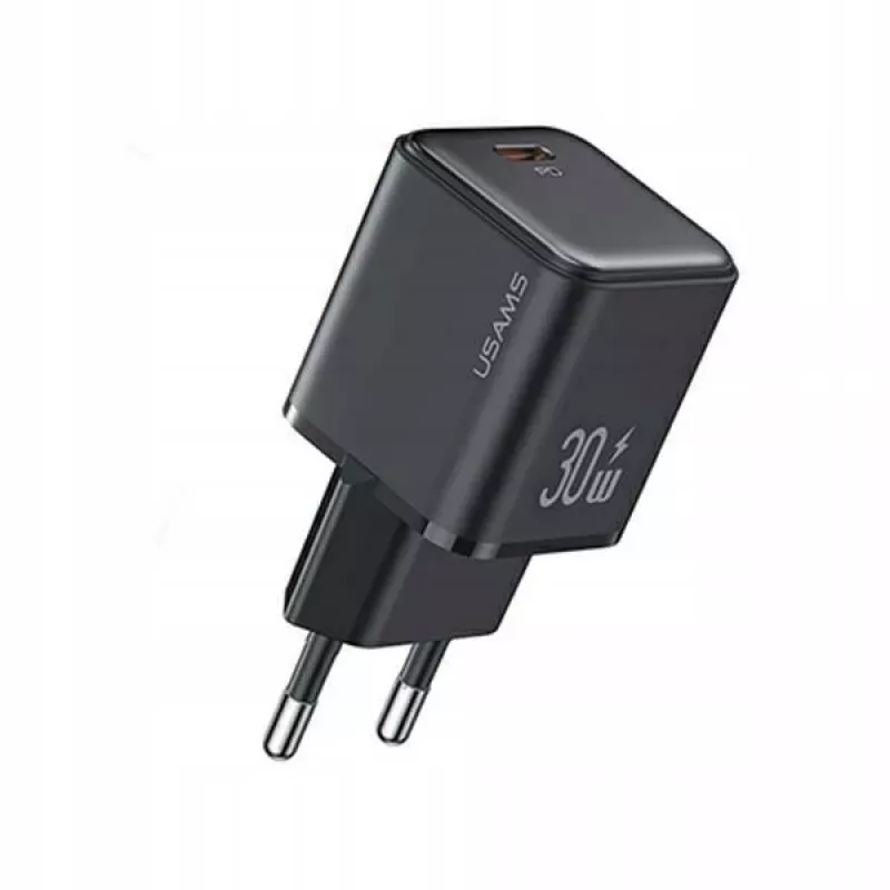 usams USB-C PD 3.0 laturi CC186TC01 30W pikalataus, musta