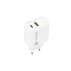 Verkkopikalaturi NATEC RIBERA 12V 20W USB-C PD 3.0 + USB-A Samsung AFC valkoinen