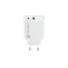 Verkkopikalaturi NATEC RIBERA 12V 20W USB-C PD 3.0 + USB-A Samsung AFC valkoinen