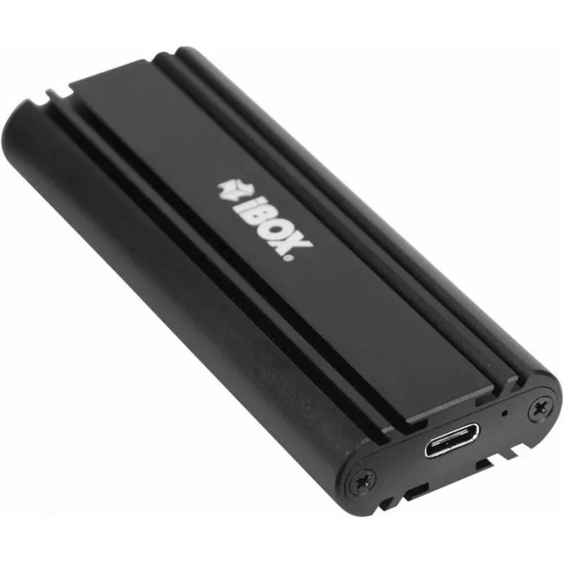 SSD-kotelo IBOX HD-07 1x M.2-asemalle, USB 3.2 Gen 2 (10 Gbit/s), USB-C, musta