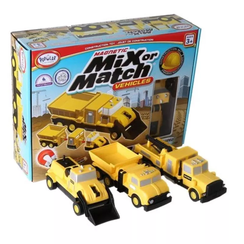 Ajoneuvosarja Popular Playthings Mix or Match Vehicles Construction musta keltainen