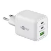USB-C-pikalaturi Nano, PD, GaN, 65 wattia (valkoinen, 1x USB-A, 2x USB-C PD, Charge 3.0)