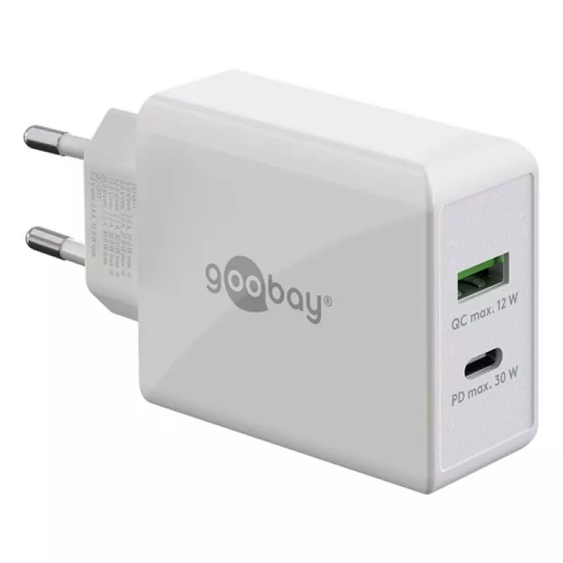 Goobay Dual USB-C™ PD (Power Delivery) pikalaturi (30 W) (61674)