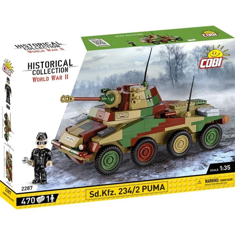 Cobi Historical Collection WWII Sd.Kfz 234/2 Puma ajoneuvo, monivärinen