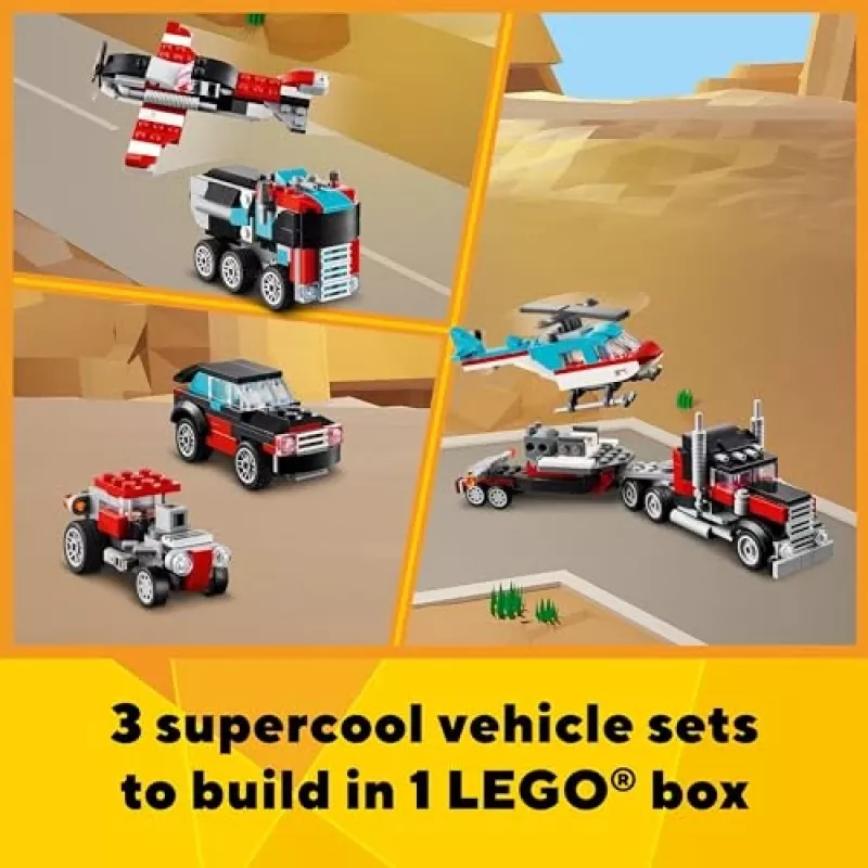 LEGO Creator 3-in-1 31146 Lavettikuorma-auto ja helikopteri