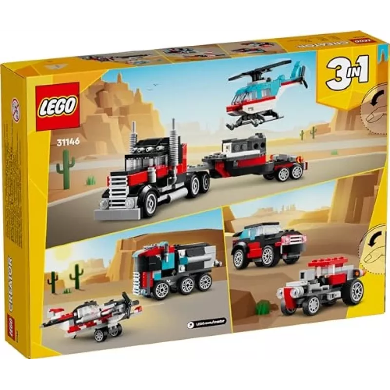 LEGO Creator 3-in-1 31146 Lavettikuorma-auto ja helikopteri