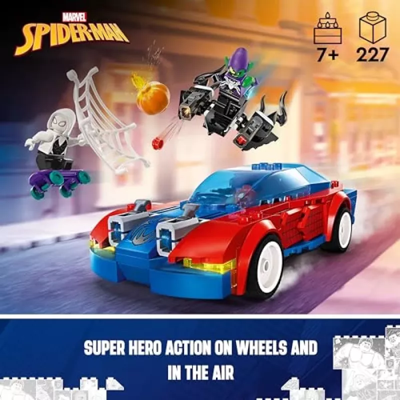LEGO Marvel 76279 Spider-Man kilpa-auto & Venom Green Goblin rakennussarja
