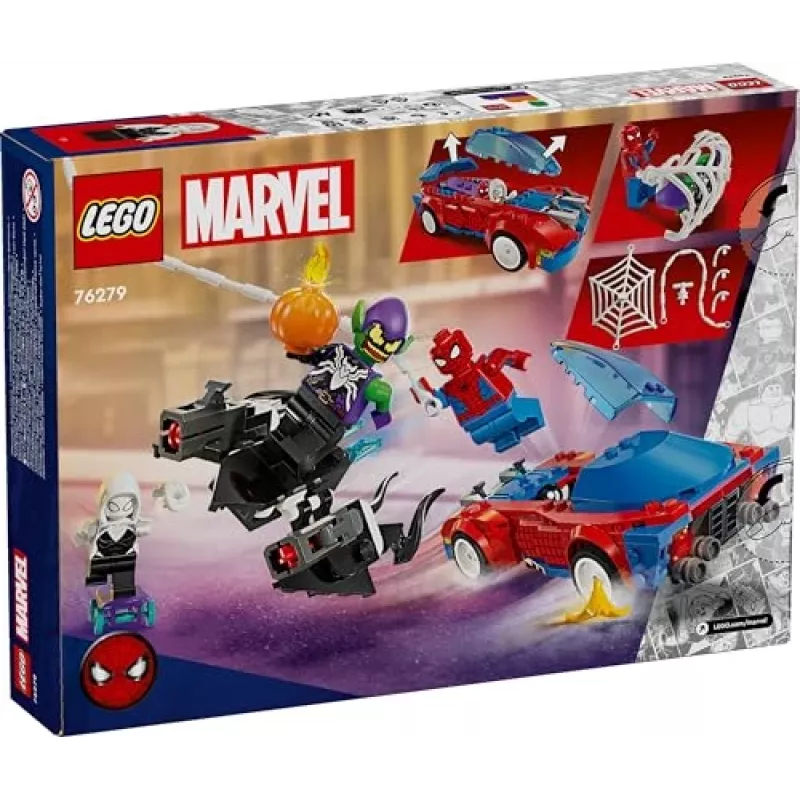 LEGO Marvel 76279 Spider-Man kilpa-auto & Venom Green Goblin rakennussarja