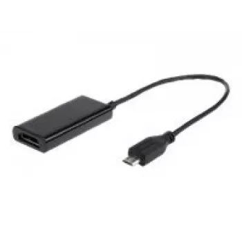 Adapteri MHL(M)->HDMI(F)+USB MICRO(BF)(11 PIN) 16 cm