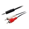 Equip 3,5 mm uros - 2xRCA uros stereoäänikaapeli, 2,5 m, 3,5 mm, uros, 2 x RCA, uros, 2,5 m, musta