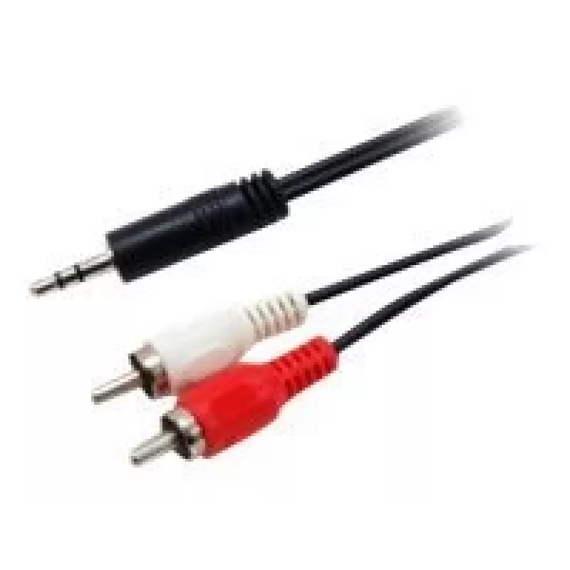 Equip 3,5 mm uros - 2xRCA uros stereoäänikaapeli, 2,5 m, 3,5 mm, uros, 2 x RCA, uros, 2,5 m, musta