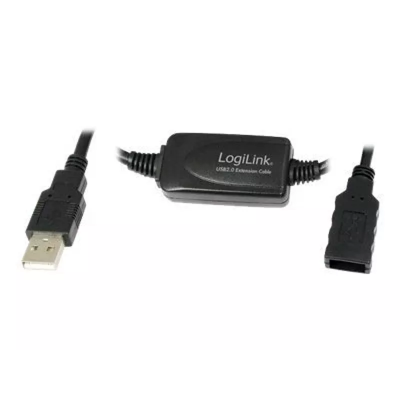 LogiLink UA0143 USB-kaapeli USB 2.0 USB-A-uros naaras 10,00 m musta