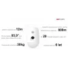 Hikvision DS-PDPC12P-EG2-WE(B) Tri-X langaton PIR-liiketunnistin kameralla