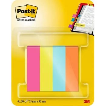 3M Post-it sivumerkki 670-4-POP assorted 4x50 arkkia/pakkaus