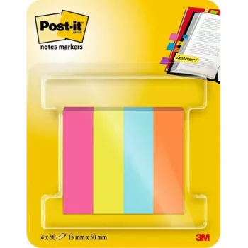 3M Post-it sivumerkki 670-4-POP assorted 4x50 arkkia/pakkaus