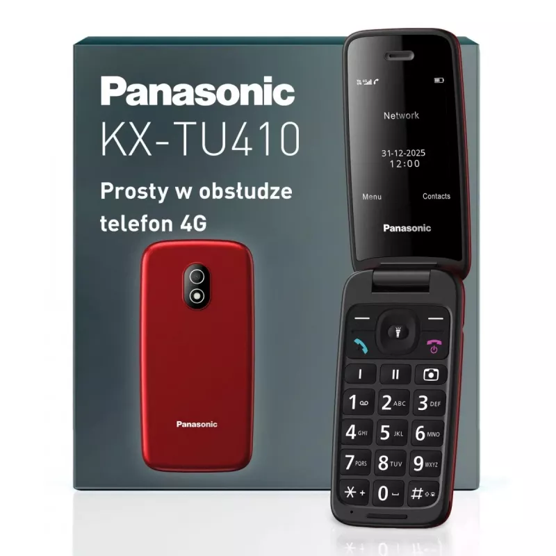 PANASONIC KX-TU410EXR simpukkamallinen matkapuhelin - punainen
