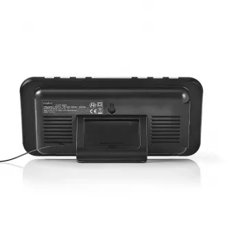 Nedis CLAR004BK radiokello LED-näytöllä, FM-viritin, kaksoisherätys, projektio, AUX, musta