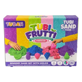 TUBAN Sensory Sand - Tubi Frutti setti 1 kg monivärinen hedelmäinen tuoksu