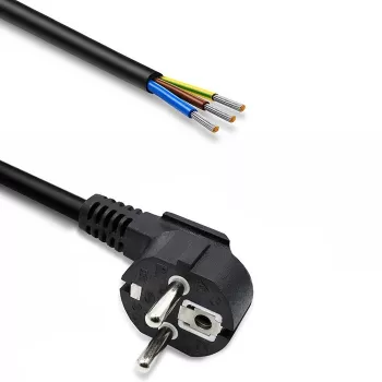 QOLTEC virtajohto SCHUKO CEE kulmapistoke Cu kuorittu 1,5 m musta