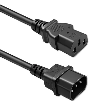 QOLTEC virtajohto IEC C13 C14 3x0,75 mm² puhdaskupari 1,8 m musta