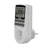SAVIO AE-03 digitaalinen ajastin LCD-näytöllä, 10 ohjelmaa, 16A, Schuko-pistoke, valkoinen
