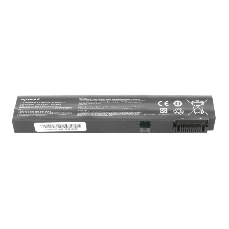 MOVANO akku BTY-M6H MSI CX62 GE62 GE72 GL72 PE70 - 4400 mAh (48 Wh)